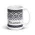 Snowflake Knitting Mug, Handpainted Yarn Mug, coffee and knitting mug, Yarn lover gift, knitter gift, knitter gift, knit gift, yarngift